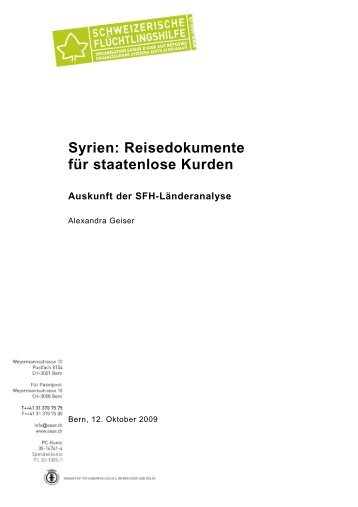 Syrien: Reisedokumente für staatenlose Kurden - Schweizerische ...