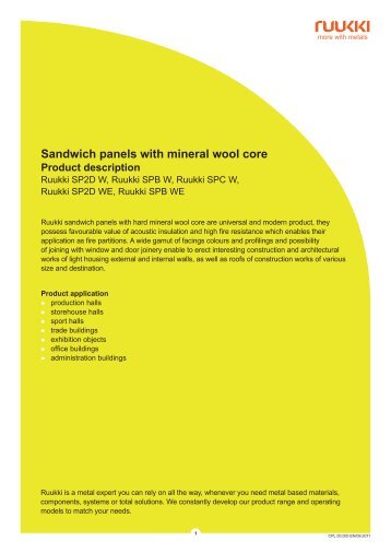 Ruukki, Sandwich panels with mineral wool core