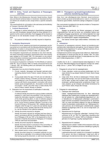 GEN 1.3 Entry, Transit and Departure of Passengers - Trafikstyrelsen