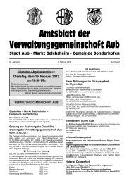 Amtsblatt des letzten Monats - bei der Stadt Aub!