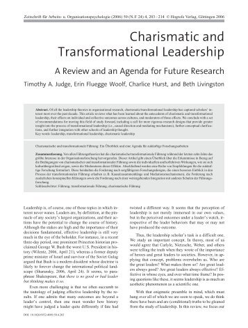 Charismatic and Transformational Leadership - Timothy A. Judge