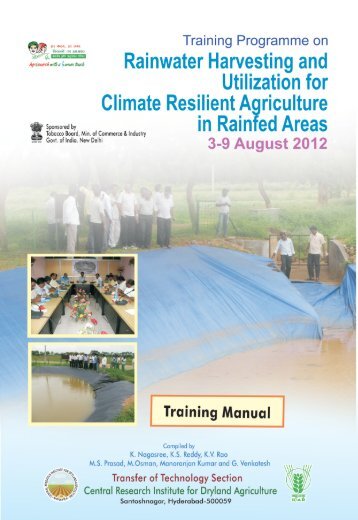 Training Programme on Rainwater Harvesting and - CRIDA