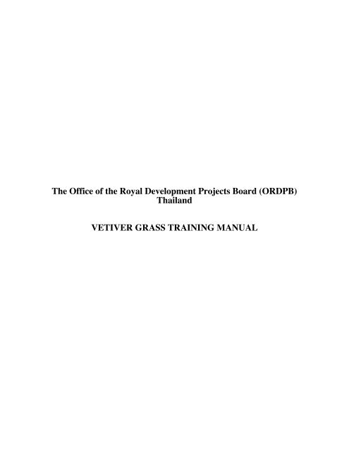 Training manual - The Vetiver Network International