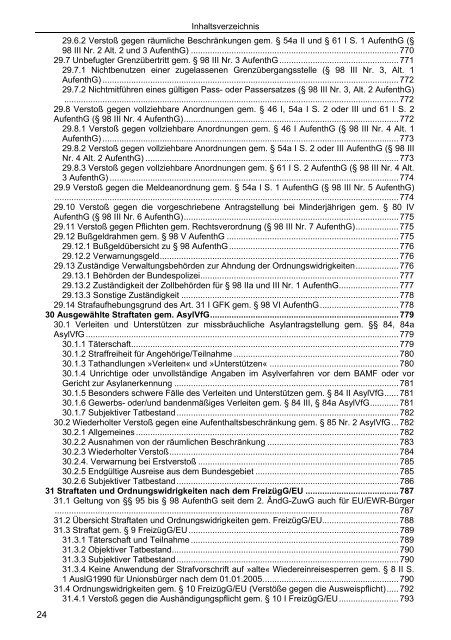 Das komplette Inhaltsverzeichnis Seite 5 - Ausländerrecht für die ...