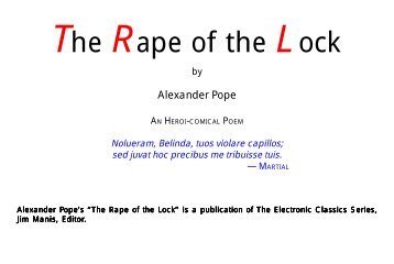 Rape of the Lock - Penn State University