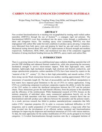 Carbon Nanotube Enhanced Composite Materials - Zyvex ...