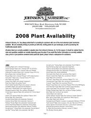 2008 Plant Availability - Johnson's Nursery