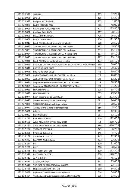 Oppien Oy hinnasto 1.4.2012-31.3.2013