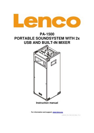 PA-1500 PORTABLE SOUNDSYSTEM WITH 2x USB AND ... - Lenco