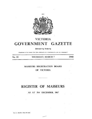 PDF, 770KB - Victoria Government Gazette