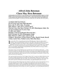 Alfred John Bateman Clara May Hess Bateman - Bateman Family