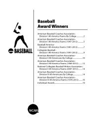 Baseball Award Winners - National Collegiate Athletic Association