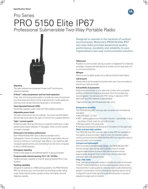 PRO 5150 Elite IP67 - Motorola Solutions Communities