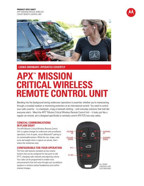 apx™ mission critical wireless remote control unit - Motorola ...