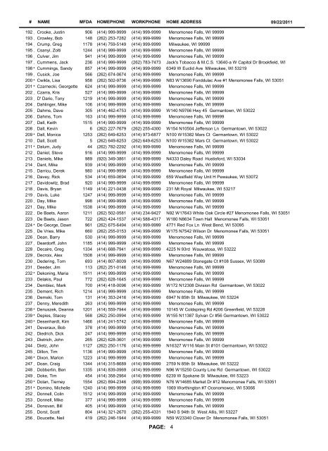 Master Darter Info - Menomonee Falls Dart Association