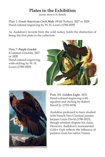 Exhibit Catalog for Audubon at Illinois - University of Illinois ...