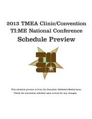 2013 convention schedule preview PDF - Texas Music Educators ...