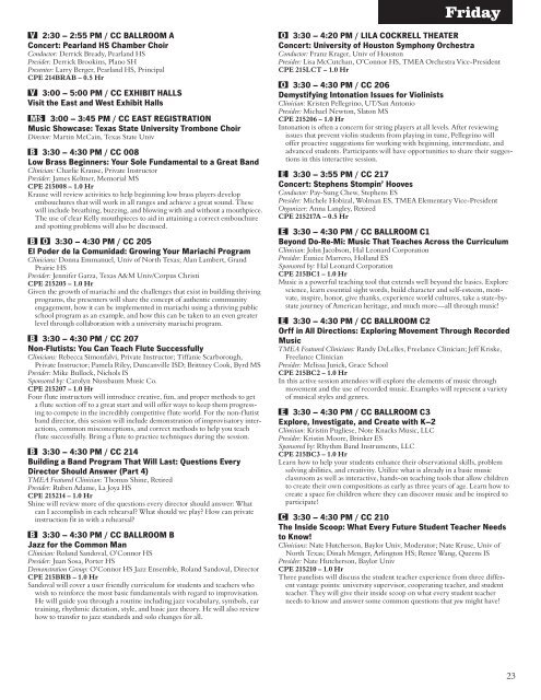 2013 convention schedule preview PDF - Texas Music Educators ...