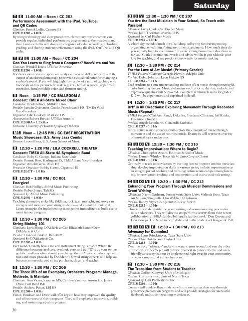 2013 convention schedule preview PDF - Texas Music Educators ...