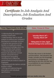 Certificate in Job Analysis & Descriptions, Job Evaluation - jobmaster