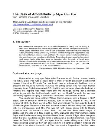 Computer Science Essay Topics The Cask Of Amontillado By Edgar Allan Poe Aberystwyth English Essay Writer also What Is Thesis In Essay The Cask Of Amontillado Edgar Allen Poe How To Write An Essay With A Thesis