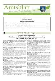 Öffentliche Bekanntmachung Beschlüsse der 33 ... - Stadt Bad Belzig