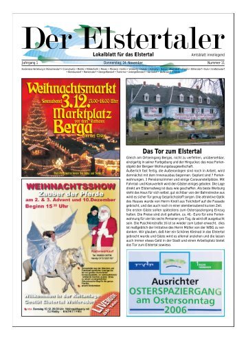 Der Elstertaler - Lokalblatt für das Elstertal - - Stadt Berga/Elster