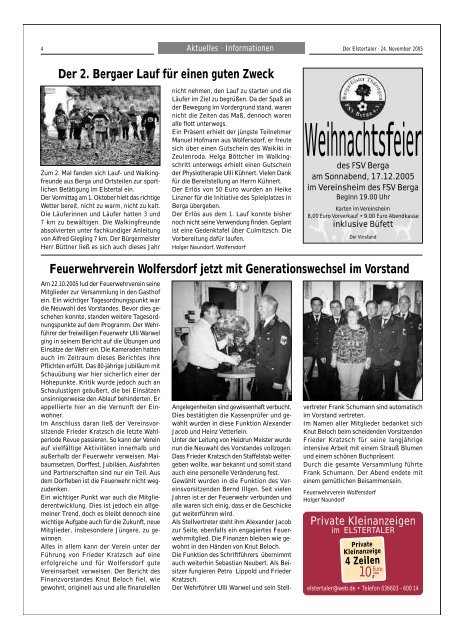 Der Elstertaler - Lokalblatt für das Elstertal - - Stadt Berga/Elster