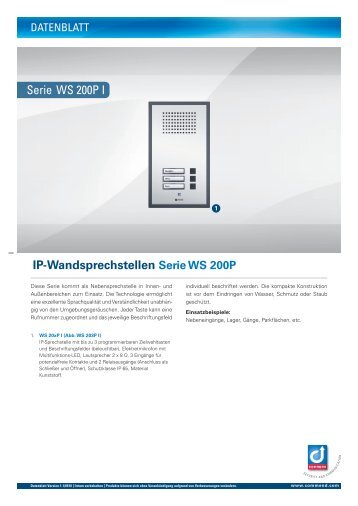 IP-Wandsprechstellen Serie WS 200P - Commend AG