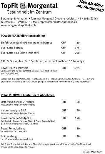 Power Formula - TopPharm Morgental Apotheke, Drogerie und ...