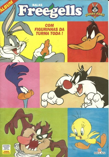 Álbum de Figurinhas Balas Freegells Looney Tunes