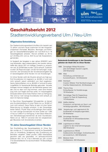 Newsletter zum Tätigkeitsbericht 2012 - Stadtentwicklungsverband ...