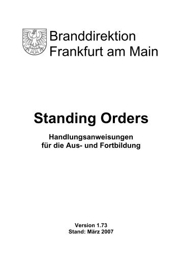 Standing Orders - Frankfurt am Main