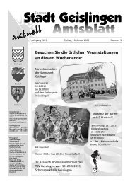 Amtsblatt Geislingen KW 3 - Stadt Geislingen