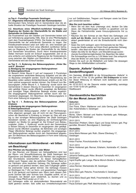 Amtsblatt Geislingen KW 8 - Stadt Geislingen
