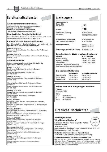 Amtsblatt Geislingen KW 8 - Stadt Geislingen