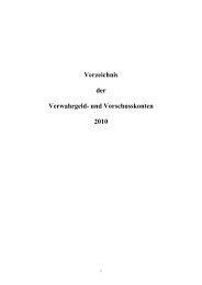 Verzeichnis der Verwahrgeld- und Vorschusskonten 2010