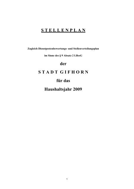 Stellenplan 1996 - Stadt Gifhorn