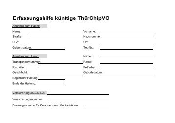 Formular zur Registrierung - Sondershausen