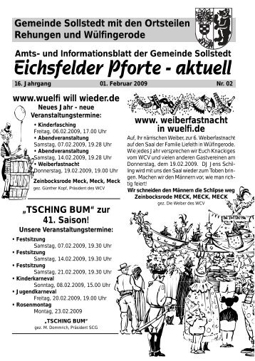 Eichsfelder Pforte - aktuell - Gemeinde Sollstedt