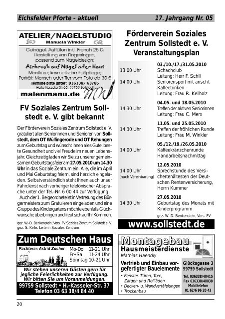 Mai 2010 - Gemeinde Sollstedt