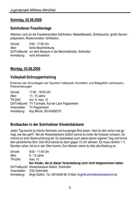 Ferienprogramm 2009 aktuell.pub - Solnhofen