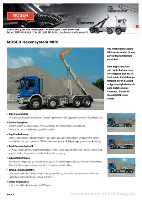 Download MOSER Hakensysteme MH2 ... - MOSER AG Steffisburg