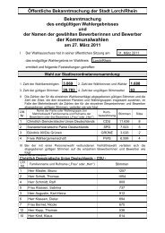 Bekanntmachung Wahlergebnisse Kommunalwahl 2011 - Lorch im ...