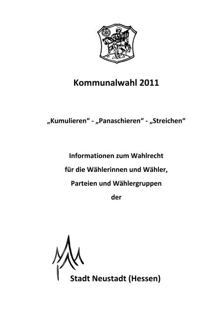 Infobroschüre zur Kommunalwahl (PDF - 3,5 Mb) - Stadt Neustadt