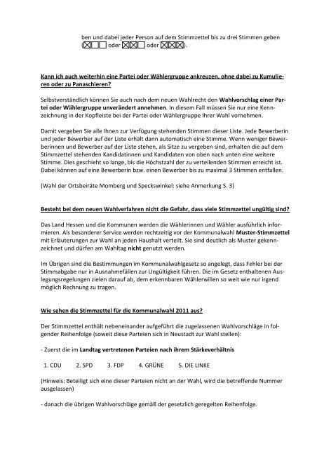 Infobroschüre zur Kommunalwahl (PDF - 3,5 Mb) - Stadt Neustadt