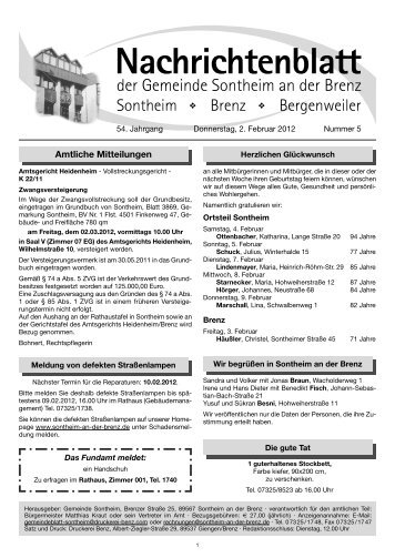 Nachrichtenblatt - Gemeinde Sontheim an der Brenz