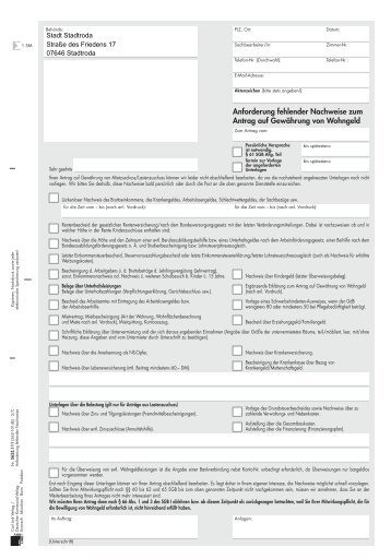 Anforderung fehlender Nachweise zum Antrag auf ... - Stadtroda