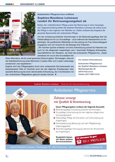 Ausgabe 3-2009 - Sophien-Kliniken Hannover