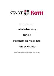 Satzung für die Friedhöfe - Stadt Roth